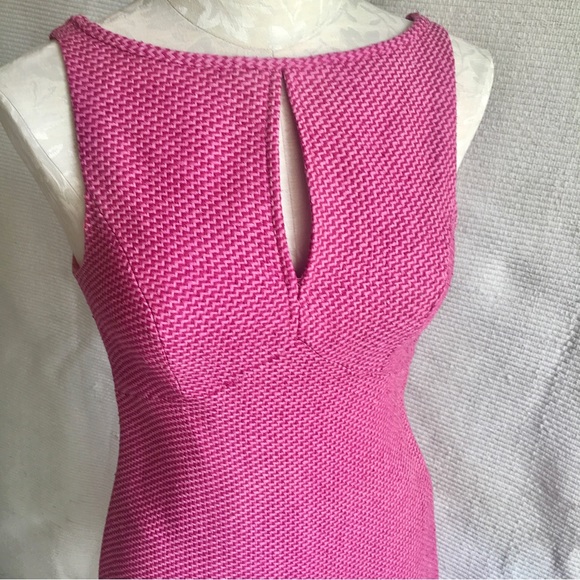 Vintage 90s S/M Barbie Dress Tailored 100% Silk Tweed Pink - Picture 3 of 9
